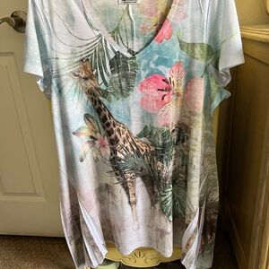 Tropical Giraffe Print Women's Tunic